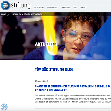 TÜV SÜD Stiftung: Internet Relaunch