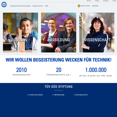 TÜV SÜD Stiftung: Internet Relaunch