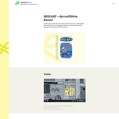 Umsetzung der Internet-Präsenz für limbion | books, einem neuen unabhängigen Verlag für Kinder, Jugendliche und Familien.