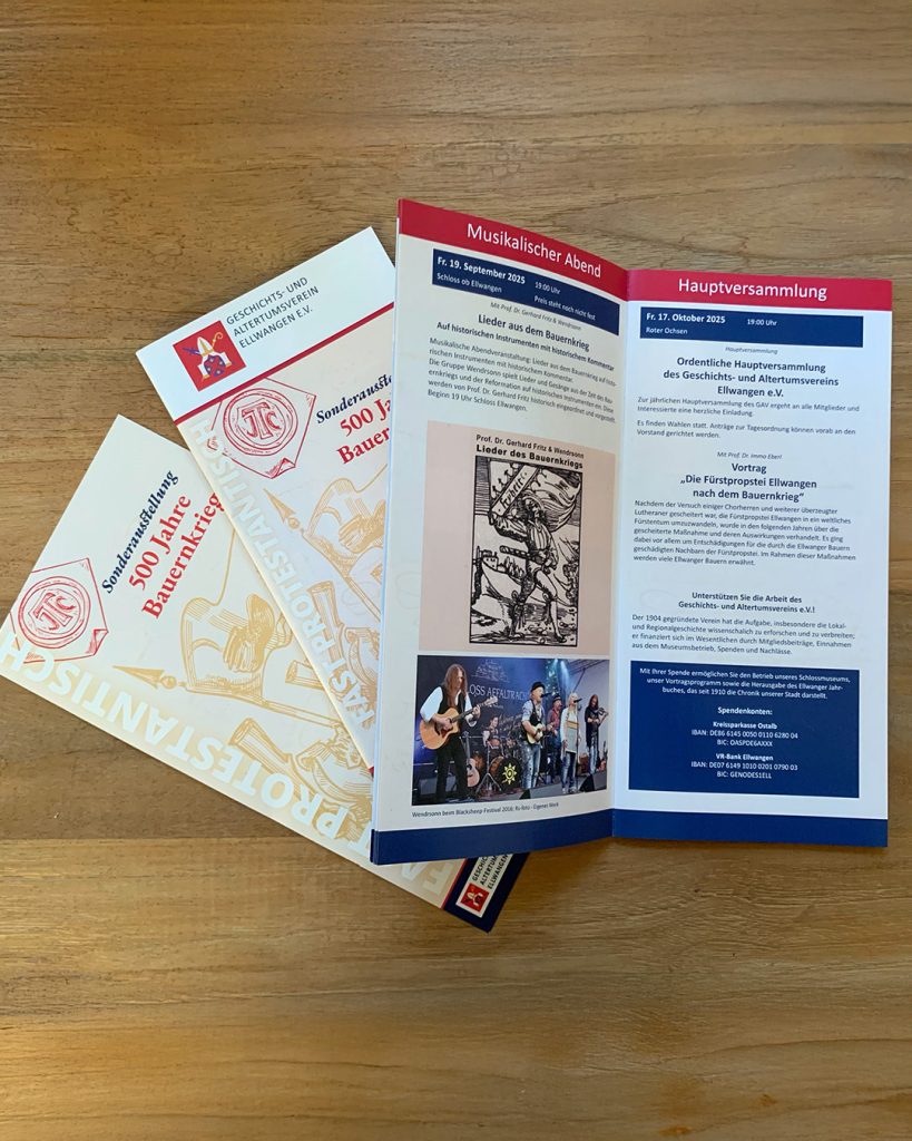 Ausstellungskonzept: Sonderausstellung zum Thema „500 Jahre Bauernkrieg“.