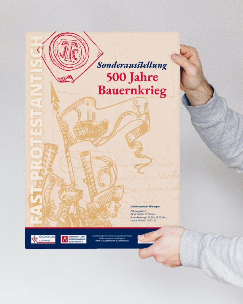 Ausstellungskonzept: Sonderausstellung zum Thema „500 Jahre Bauernkrieg“.