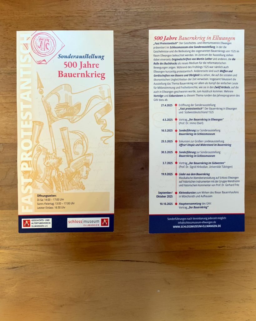 Ausstellungskonzept: Sonderausstellung zum Thema „500 Jahre Bauernkrieg“.