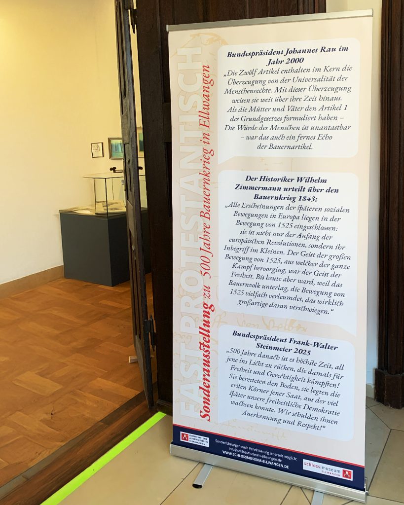 Ausstellungskonzept: Sonderausstellung zum Thema „500 Jahre Bauernkrieg“.