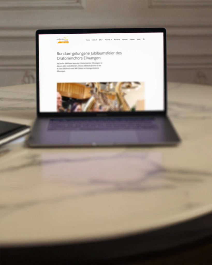 Chortradition trifft auf digitale Interaktion: Website Relaunch für den Oratorienchor Ellwangen 1824 e. V.